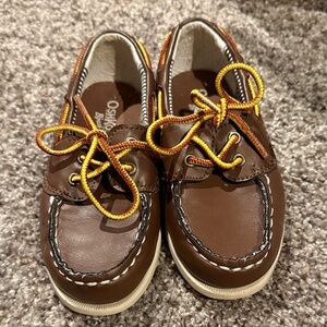 OshKosh B'gosh Brown Moccasins with Yellow Laces
